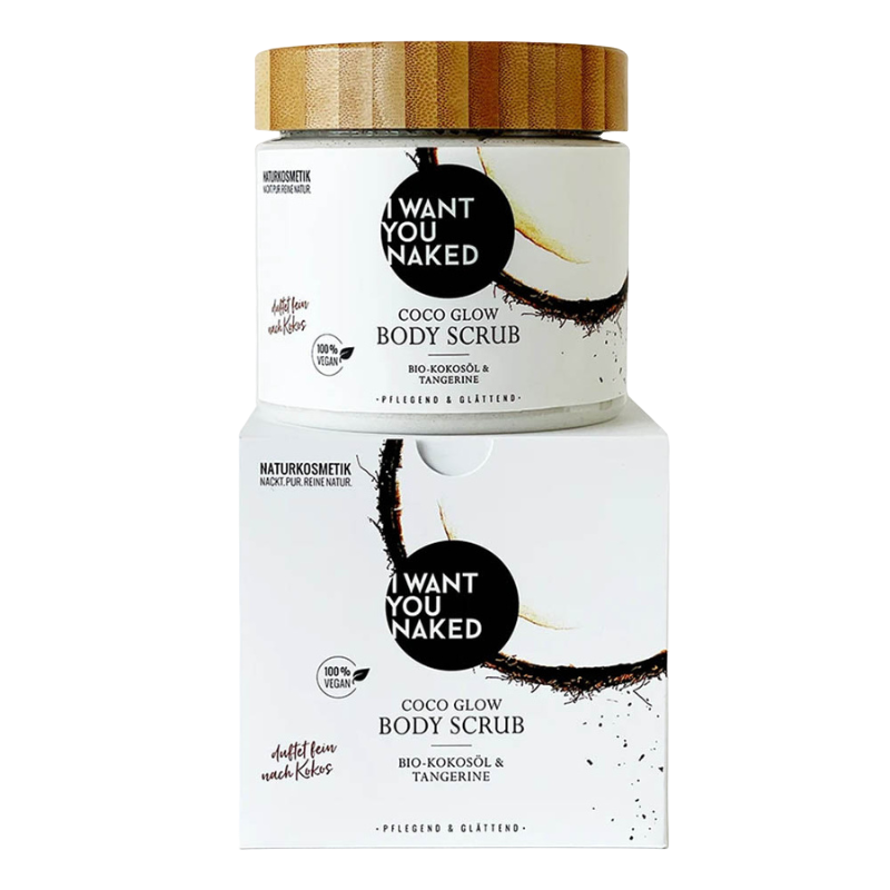 COCO GLOW BODY SCRUB avec de l'huile de coco bio et de la mandarine