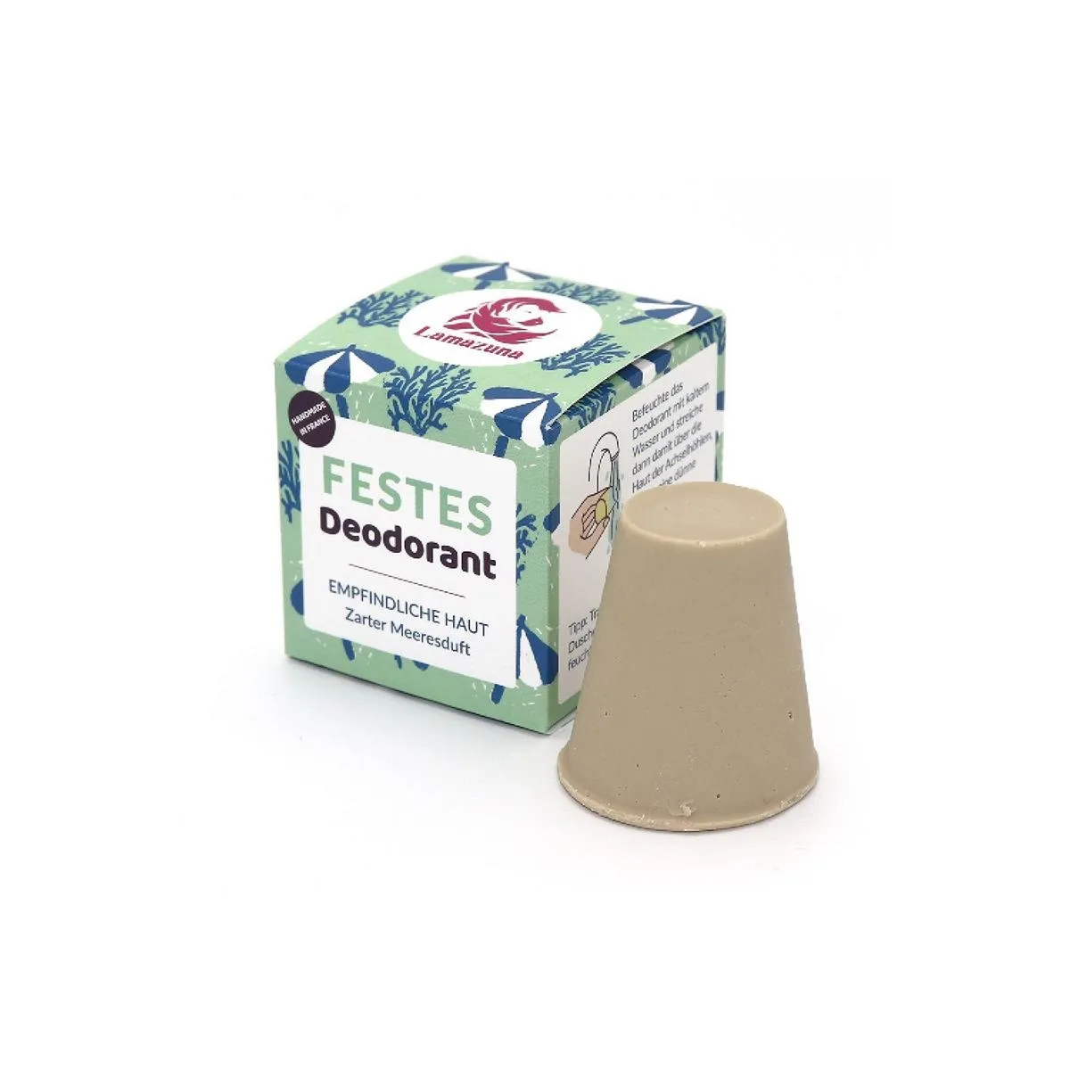 Déodorant solide pour peaux sensibles, délicate fragrance marine