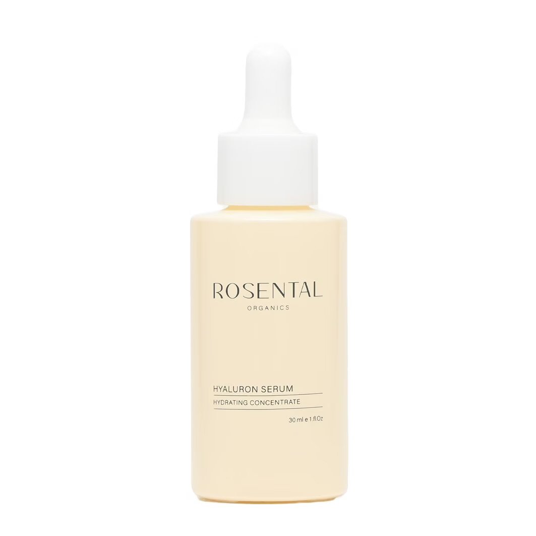 Rosental Organics Hyaluron Serum in einer weißen Flasche mit Pipette, 30 ml.