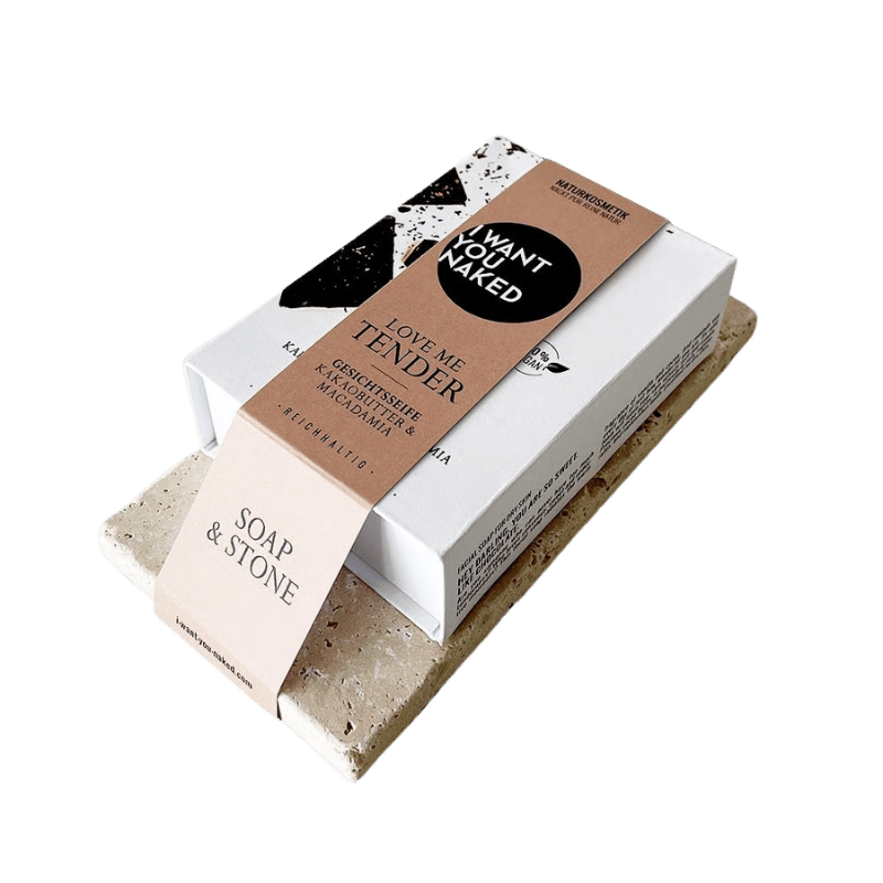 I want you naked SOAP & STONE Naked Stone avec savon pour le visage LOVE ME TENDER