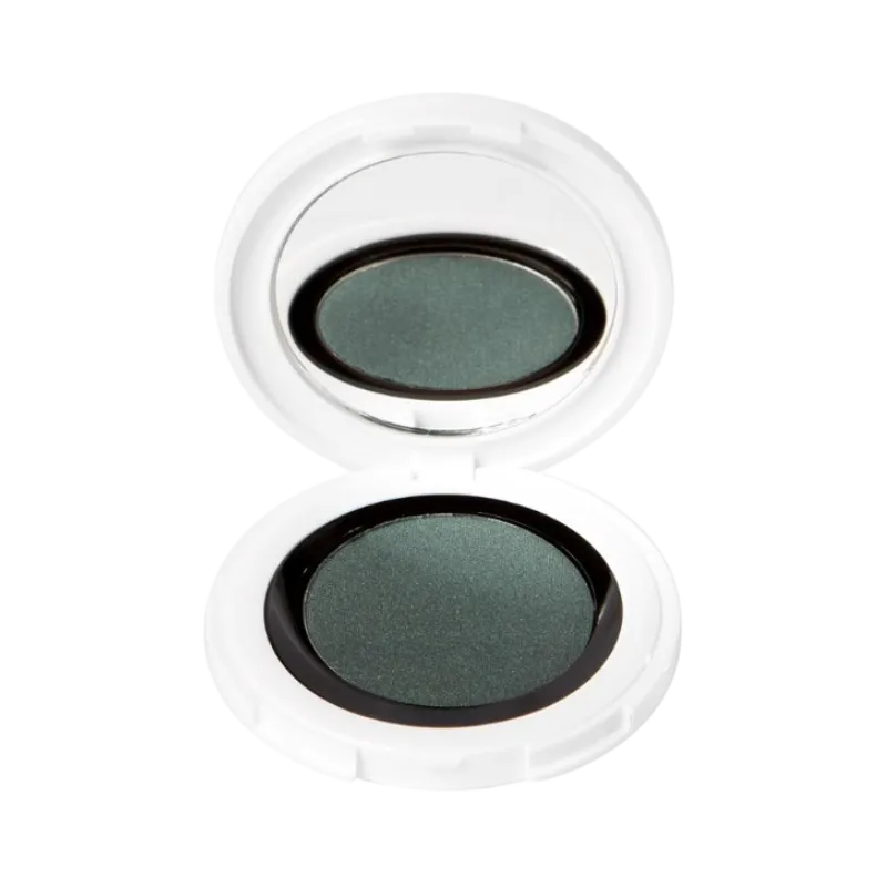 UND GRETEL IMBE Eye Shadow in der Farbe 8 Pine, geöffnetes Kompaktgehäuse mit Spiegel.