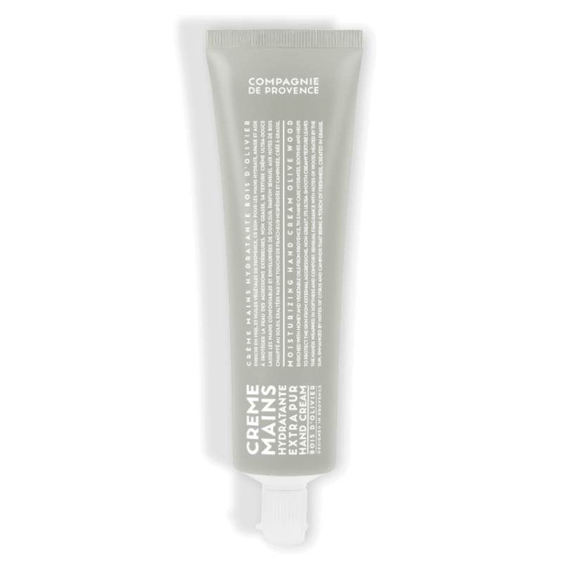 Handcreme 100ml Olive Wood von Compagnie de Provence in einer grauen Tube mit weißer Schrift.