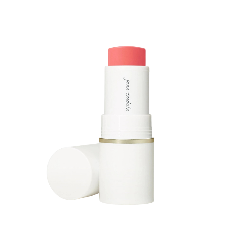 Ein geöffneter Glow Time Blush Stick in der Farbe Fervor von Jane Iredale, mit abgenommenem Deckel.