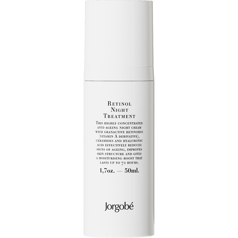 Flasche Jorgobé Retinol Night Treatment, 50ml, Anti-Aging-Nachtcreme mit Retinol, Ceramiden und Hyaluronsäure.