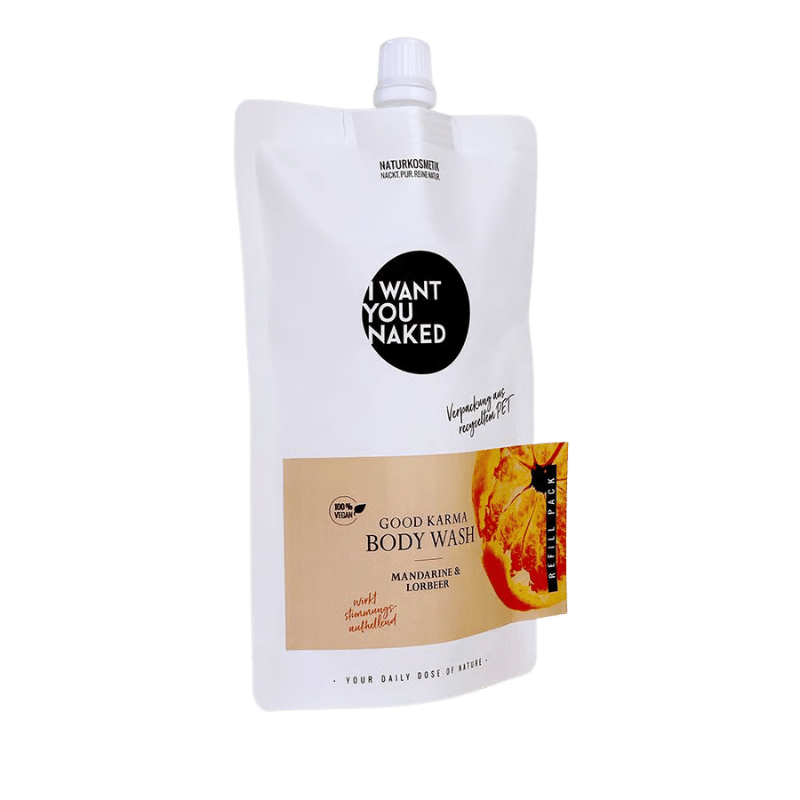 I want you naked GOOD KARMA Body Wash avec Mandarine & laurier 1000ml Refill