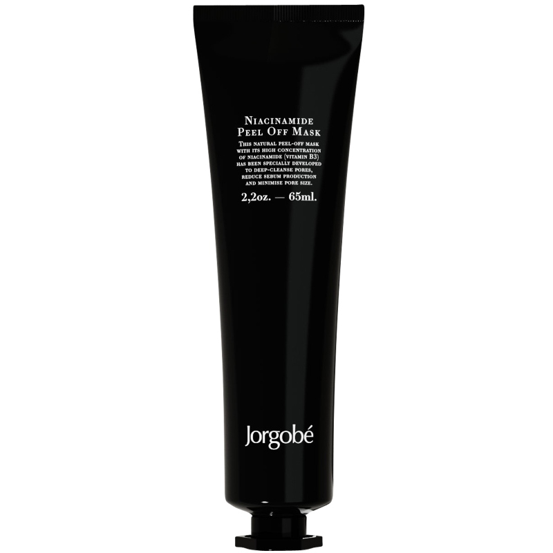 Schwarze Tube der Jorgobé Niacinamide Peel Off Maske, 65 ml.