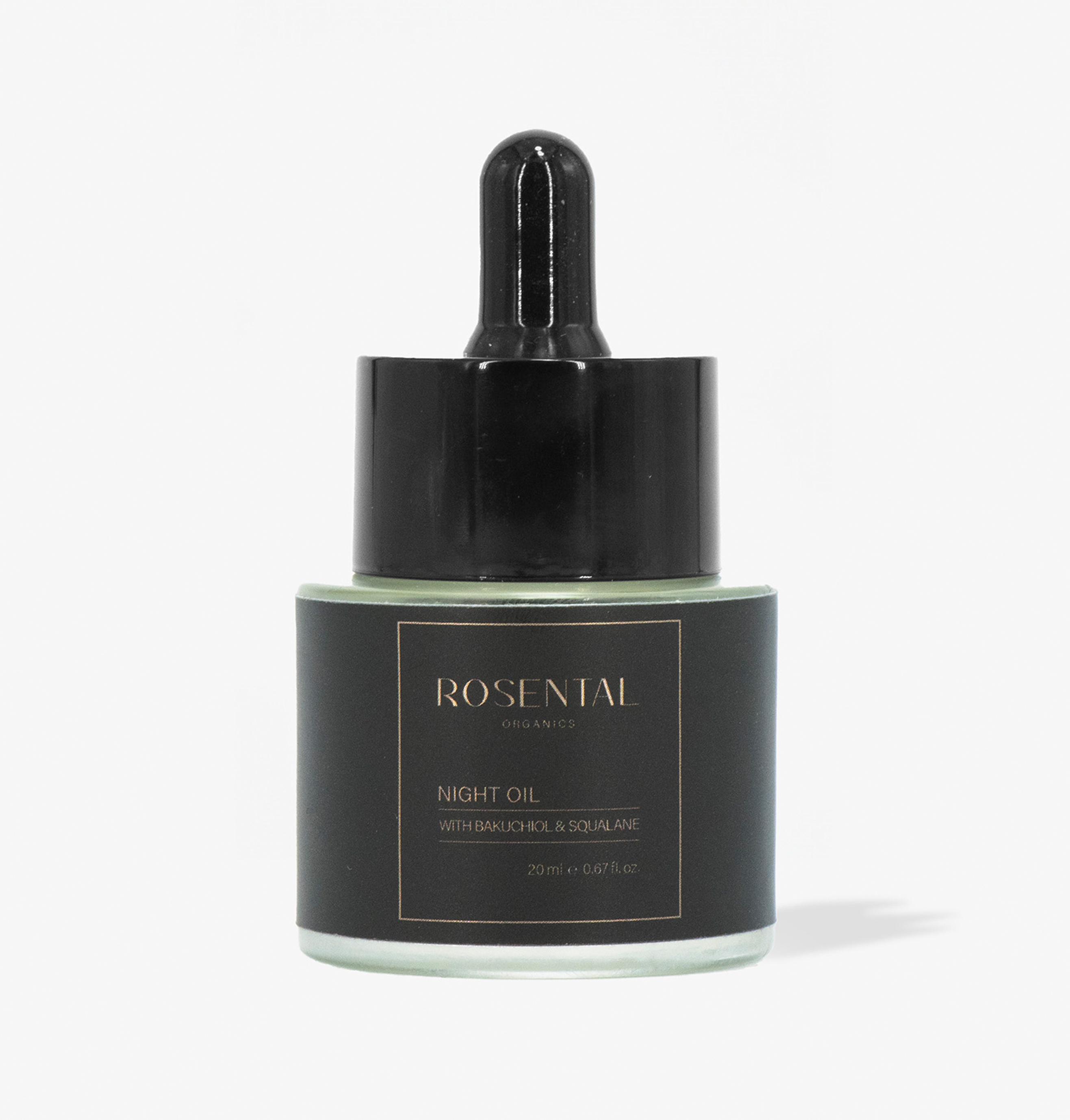 4260576417596-1 Rosental Organics Nachtöl mit Bakuchiol und Squalan in einer 20 ml Flasche mit Pipette.