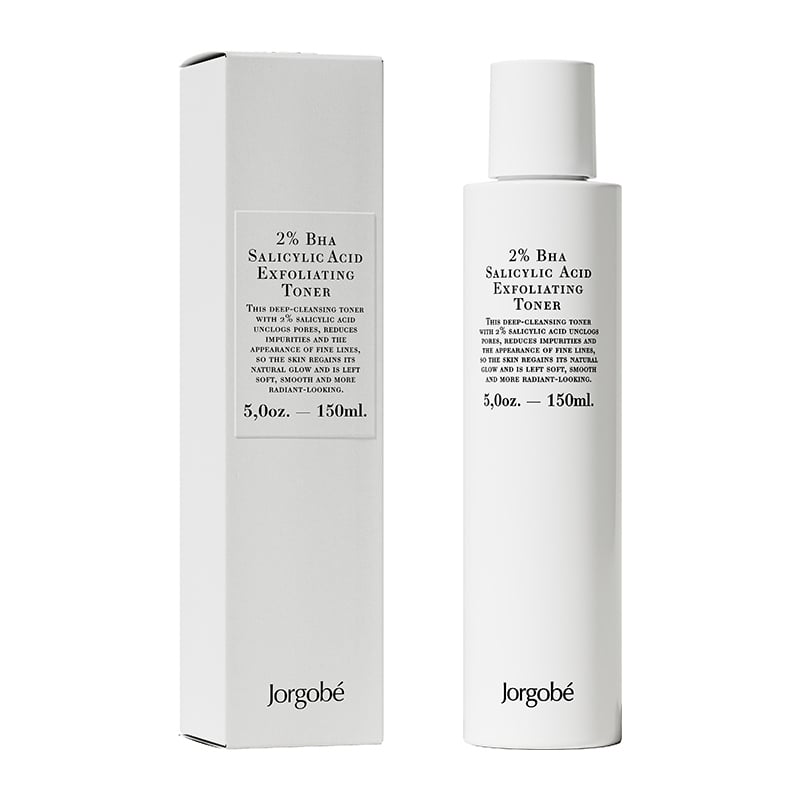 36BF91A5-7823-4941-A71F-94510BB0CB7F Jorgobé 2% BHA Salicylic Acid Exfoliating Toner, 150ml, neben der Verpackung.