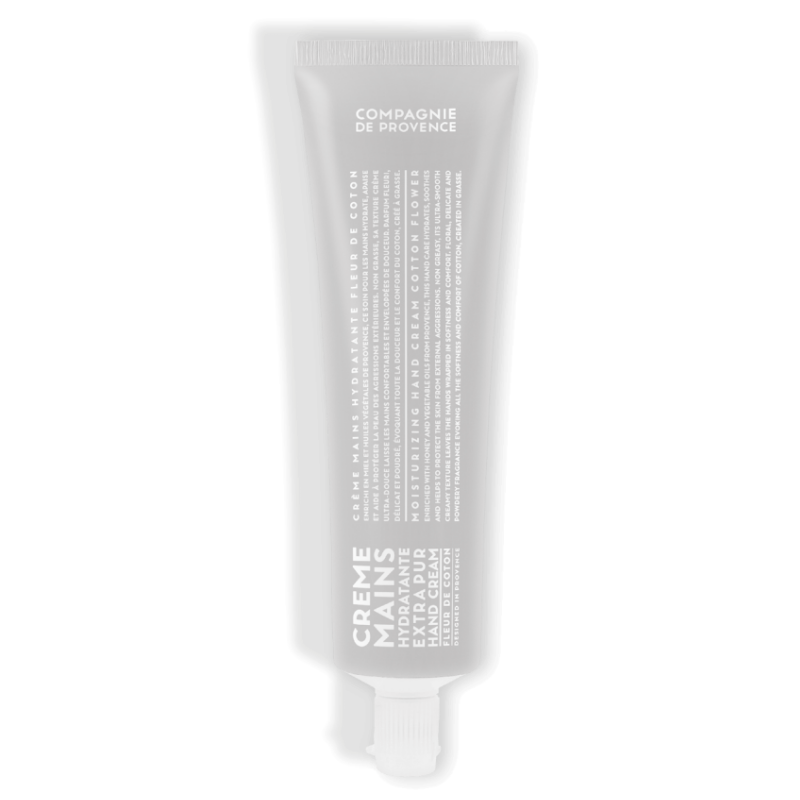 Handcreme 100ml mit Baumwollblütenextrakt in einer weißen Tube von Compagnie de Provence.