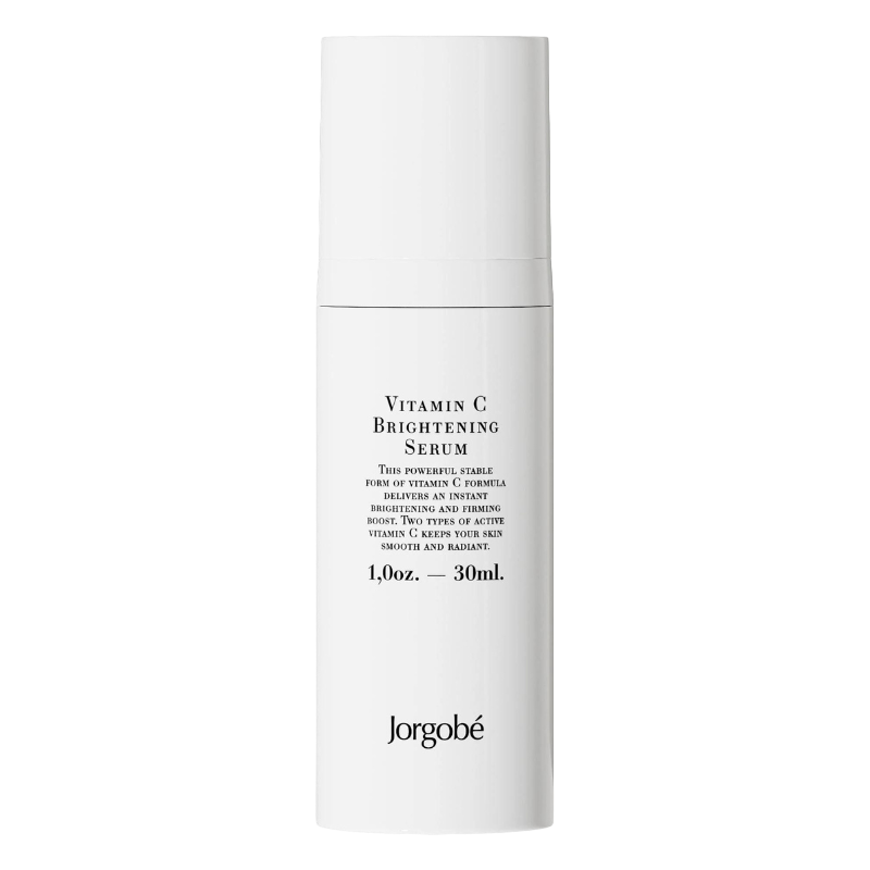 Vitamin C Brightening Serum von Jorgobé, 30ml Flasche, weißes Design, Produktbild.