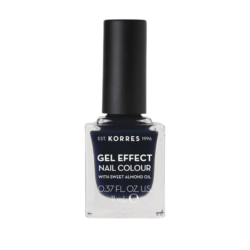 KORRES-GEL-EFFEKT-NAGELLACK-STEEL-BLUE-88 KORRES Gel Effekt Nagellack in Steel Blue, 11 ml Flasche, mit süßem Mandelöl.
