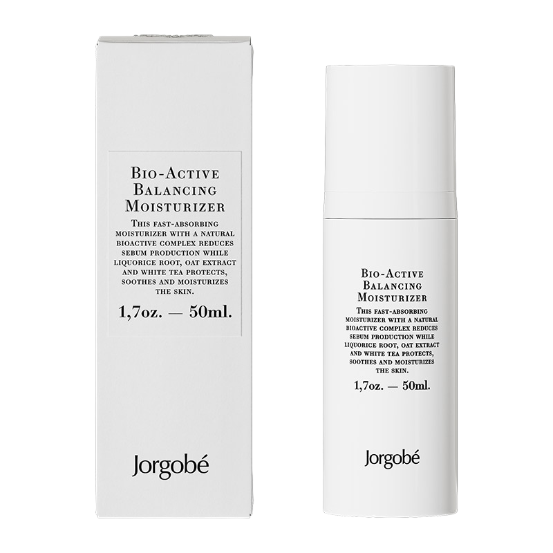 Bio-Active Balancing Moisturizer von Jorgobé, 50ml, in weißer Verpackung.
