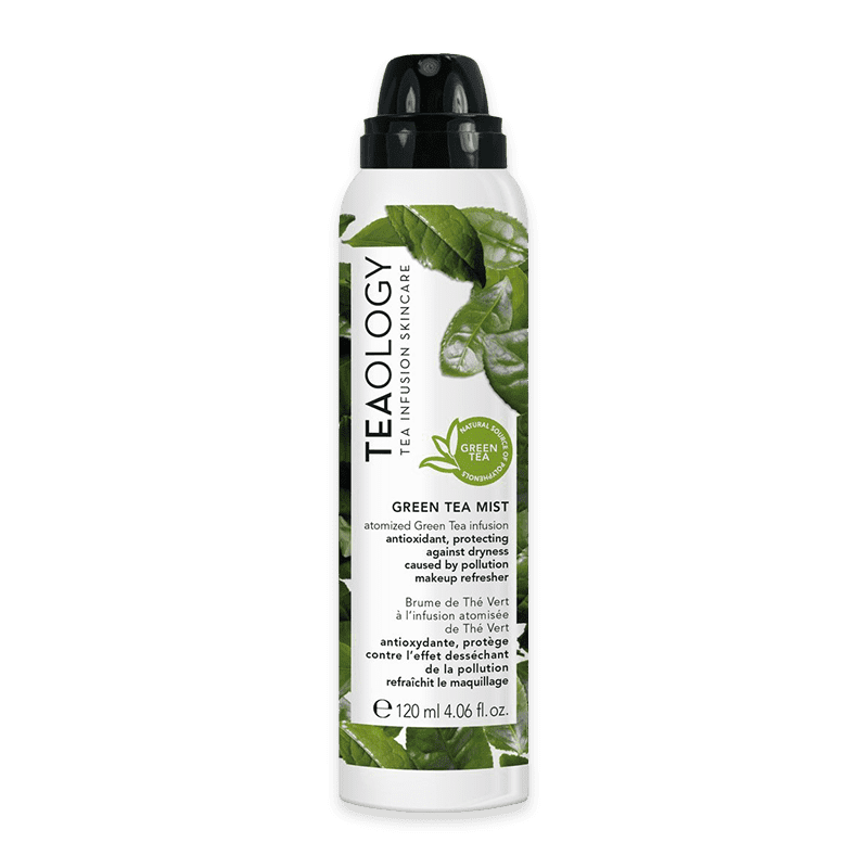 teaology-green-tea-mist_optimized TEAOLOGY Green Tea Mist, 120 ml Flasche, antioxidativer Schutz, Make-up-Erfrischer, grünes Teeblatt-Design.
