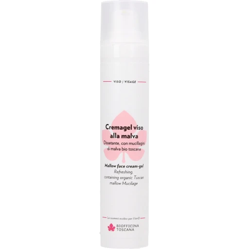 Biofficina Toscana Cremagel Viso alla Malva, erfrischendes Gesichtscreme-Gel mit Bio-Malvenextrakt, 50 ml.