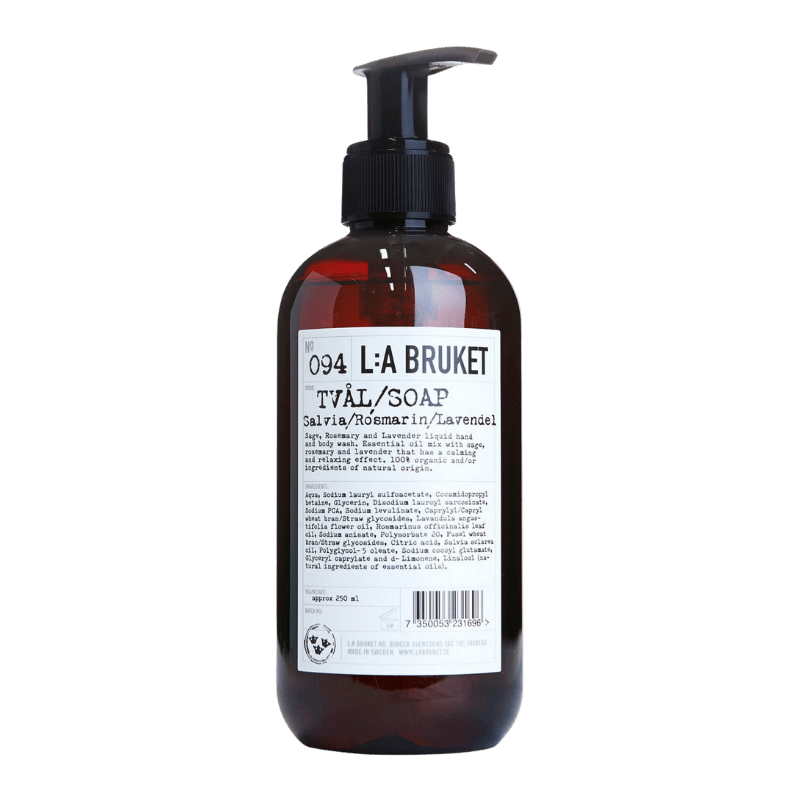 L:A BRUKET No. 094 Hand & Body Wash Sage/Rosemary/Lavender format voyage