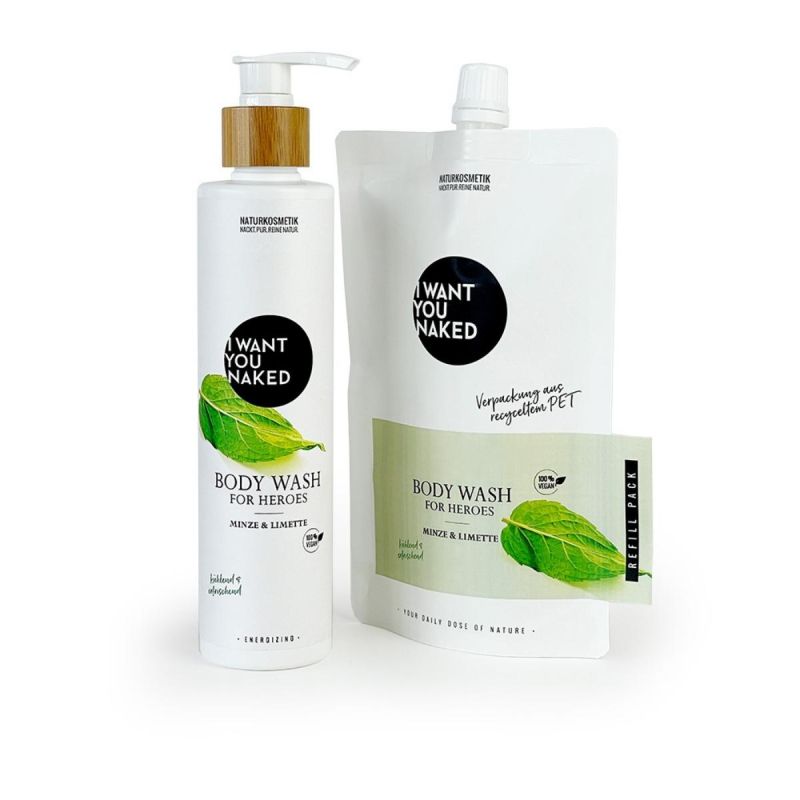 I want you naked BODY WASH pour Heroes avec citron vert & menthe 250ml Refill