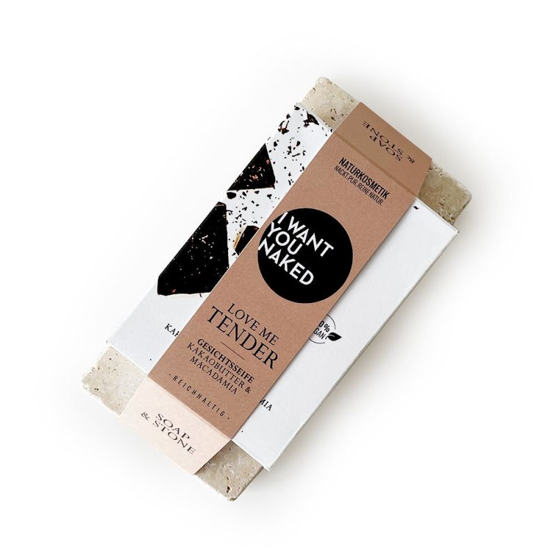 I want you naked SOAP & STONE Naked Stone avec savon pour le visage LOVE ME TENDER