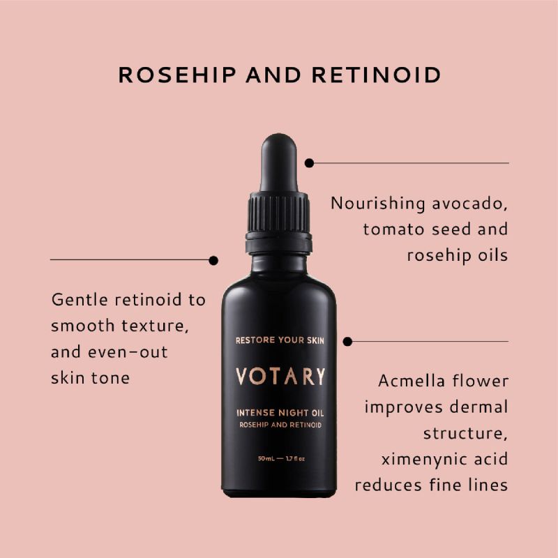 VOTARY Intense Night Oil Rosehip & Retinoid huile pour le visage