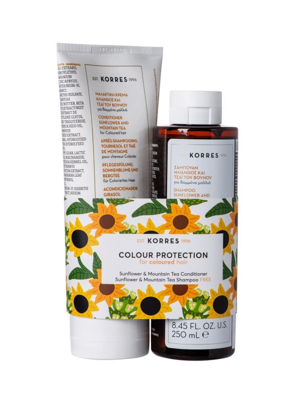 Korres après-shampoing Sunflower & Mountain Tea pour cheveux colorés