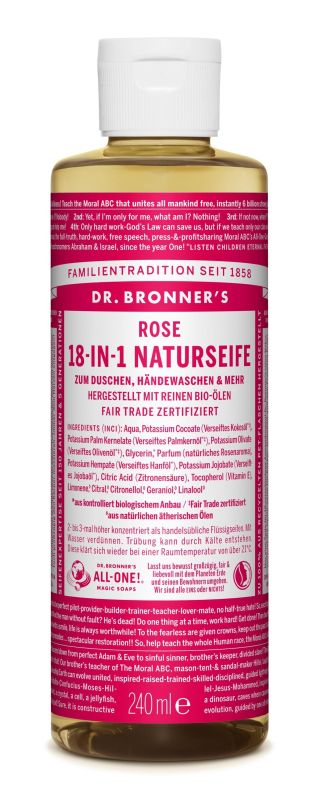 Dr. Bronner's 18 in 1 Bio Savon naturel Rose