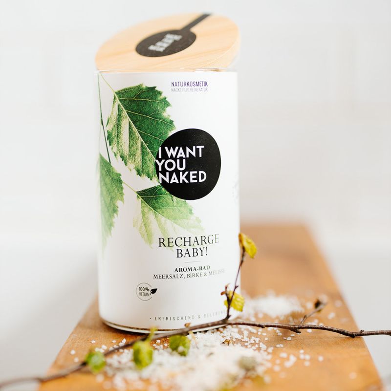 I want you naked RECHARGE BABY Bain aromatique au sel de mer, bouleau et mélisse
