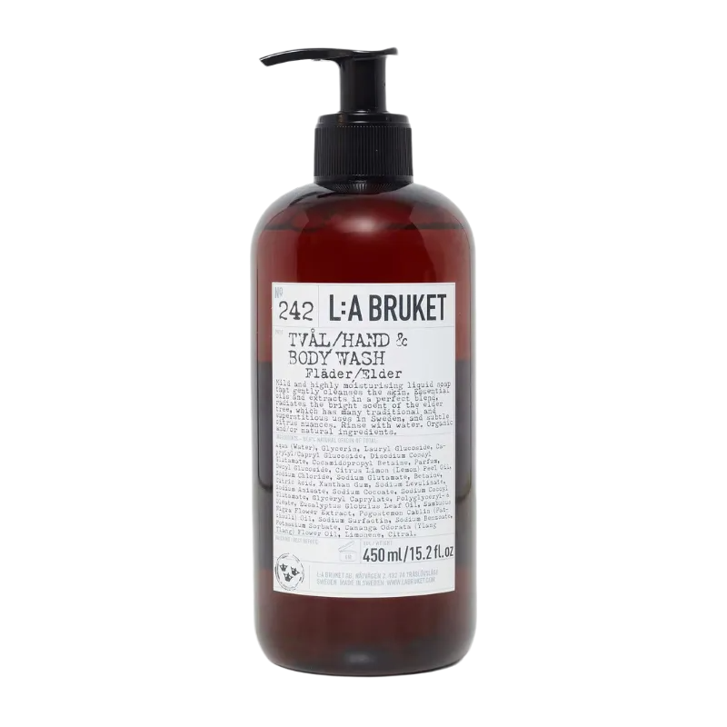 L:A BRUKET No. 242 Hand & Body Wash Elder 450ml savon liquide