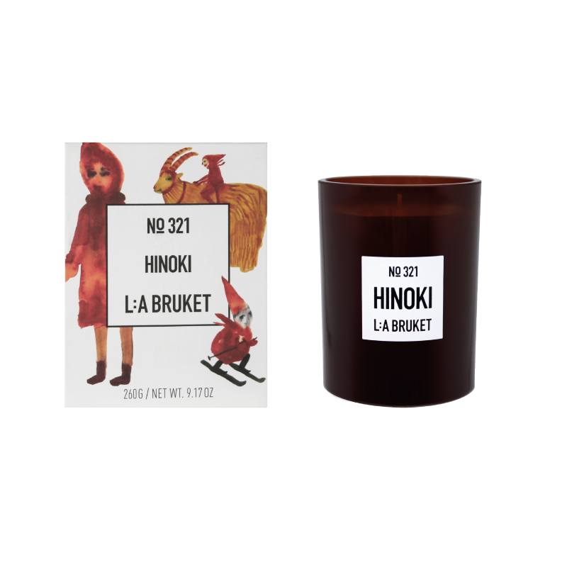 L:A BRUKET No. 321 Scented Candle Hinoki 260g bougie parfumée