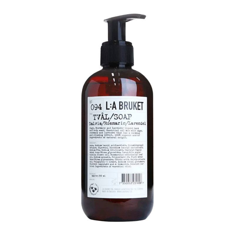 L:A BRUKET No. 094 Hand & Body Wash Sage/Rosemary/Lavender format voyage