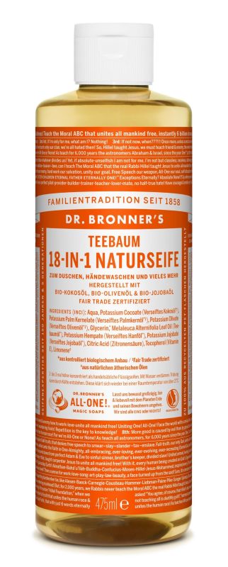 Dr. Bronner's 18 in 1 Bio savon naturel arbre à thé
