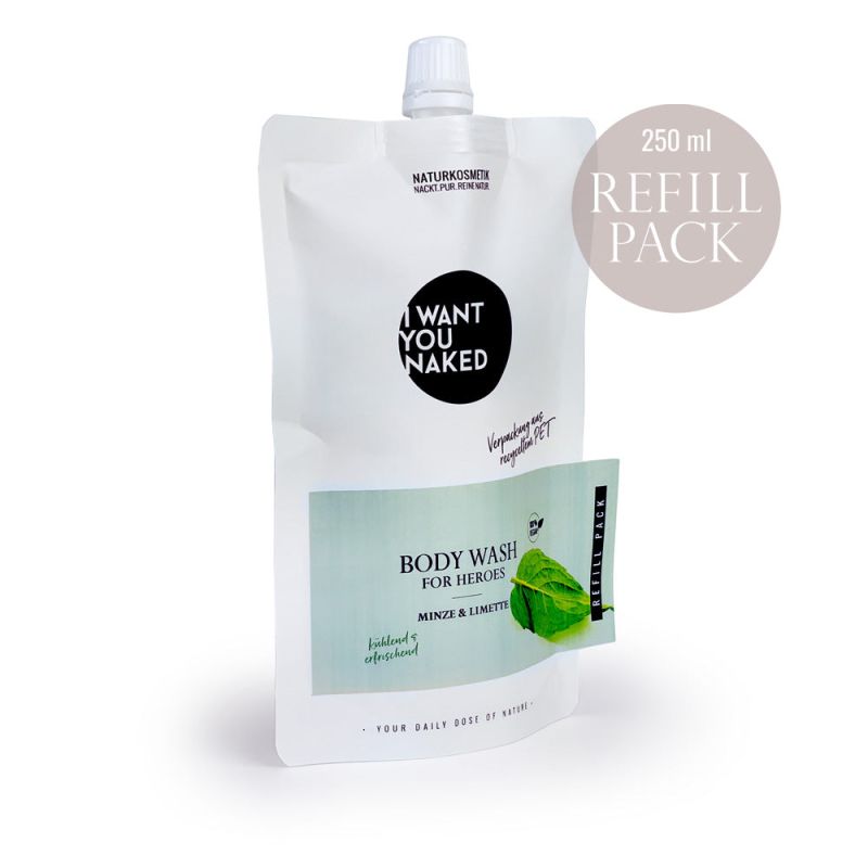 I want you naked BODY WASH pour Heroes avec citron vert & menthe 250ml Refill